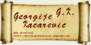 Georgije Kačarević vizit kartica